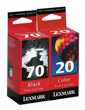 New Genuine SEALED BAG Lexmark 20 Color and 70 Black Inkjet Cartridges picture