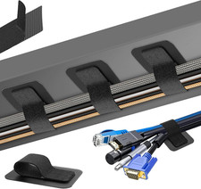 Cable Management under Desk, Enhanced up to 15 Cord Organizer 20 Pair-Black picture