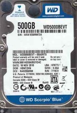 Western Digital WD5000BEVT-00A0RT0 dcm: HBNT2TH Nov 2010 500GB SATA 2.5