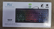 Rii RK100 Mixed Color LED Wired Backlit Multimedia Gaming Keyboard & Instruction picture