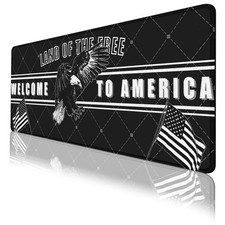 American Eagle Desk Mat Black White Patriotic USA Freedom XL Mouse Pad Large ... picture