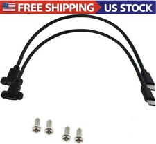 USB C Panel Mount Cable FOR Dash Install 10Gbps Type C Extension 2 Pack picture