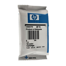 Genuine HP 75 Tri-Color Ink Cartridge CB337WN Sealed Out Of Box Expired Jan 2011 picture