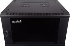 NavePoint 6U Server Cabinet Wall Mount Rack Enclosure w/ 2 Fans, Locking Door picture