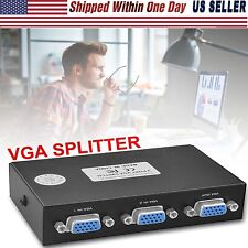 2 Port VGA Splitter 2 Monitor, Sharing Switch Box (2 VGA Out/1 VGA in) US picture