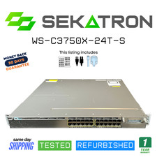 🔀 Cisco WS-C3750X-24T-S • 24-Port Gigabit Switch • Dual PSU ✅ picture