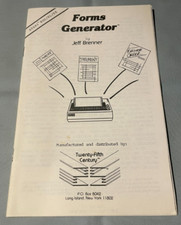 FORMS GENERATOR - Atari 400/800 Computer Software Manual ONLY - NO DISK picture