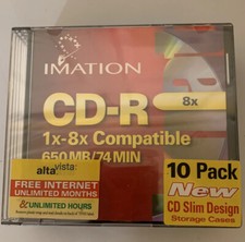 New Imation CD-R 1X-12X 700MB 80Min 10 Pack Sealed picture