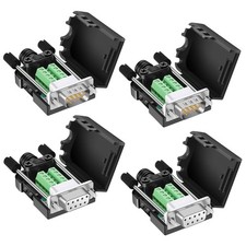 4 PCS DB9 Solderless Connector 2 Male 2 Female Breakout RS232 DSUB Terminal picture
