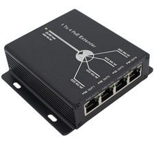 POE Extender RJ45 4-Port 10/100M IEEE802.3at (Power-in) to IEEE802.3af (Power... picture