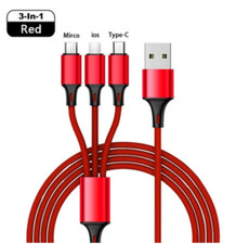 3 IN 1 Fast Charging Cable Universal Multi Function Cell Phone Charger Cord LOT picture