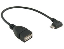 6in USB Micro-B to USB A Female OTG Adapter (On-The-Go), Black picture