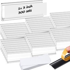 300 PCS Self Adhesive Clear Label Holder Pocket 3x1 Inch Plastic Shelf Tag picture