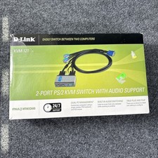 SEALED NEW D-Link (KVM-121) 2-Port PS/2 KVM Switch with Audio Support picture