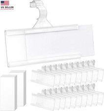 25Pcs Wire Shelf Label Holder, Reusable Plastic Shelf Tags for Pantry Retail Sh picture