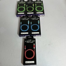 6 Pack 3FT Light Up Glow USB Type-C Charging Sync Cables Mixed Colors USB-A picture