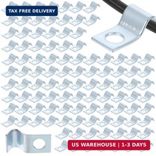 100 Pcs Outdoor Cable Clips, 1/4 Inch Cord Clips Stainless Steel Conduit Clamp Z picture
