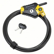 MASTER LOCK Cable Lock: Steel, Black, 6 ft Cable Lg, 3/8 in Cable Dia, Key picture