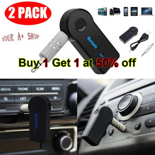 2 Pack Wireless Bluetooth Receiver 3.5mm AUX Audio Stereo Music Home Car Adapter picture