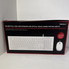 MACALLY 104-Key USB Keyboard & Mouse Combo – New Sealed – Mac & PC Compatible picture