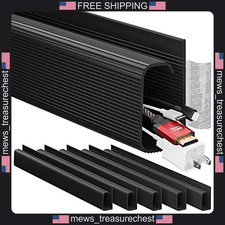 Cable Management Kit Under Desk Cable Raceway 6 Pack Black picture