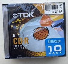 TDK 10 Pack - 74Min. 650MB CD-R Writable Computer Data Discs - BRAND NEW picture
