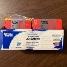 New office Depot 42 pack rainbow color 2HD IBM 3.5 DISKETTES picture