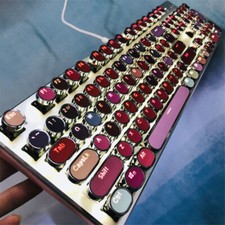 104 Key Caps Retro Steampunk Lipstick Color Round Keycaps For Cherry MX Keyboard picture