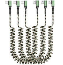AGOZ [3-Pack, Coiled] USB C CAMO Braiding Cable Fast Charger 90° Type C to...  picture