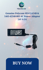 Genuine Polycom SPA12A24B & 1465-42340-003 AC Power Adapter 24V 0.5A picture