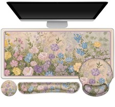 AIMSA Large Gaming Mouse Pad Keyboard Wrist Rest Set Extended Desk Mat Ergonomic picture