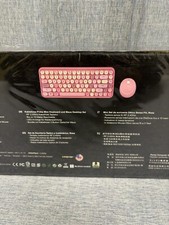 PERIDUO-713 2.4GHz Wireless Typewriter Mini Keyboard Mouse Set, Round keys, Pink picture