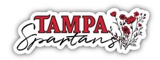 University of Tampa Spartans Script Floral Sticker/Magnet - School Decor picture