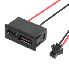 2.54mm Pitch 2Pin to USB 2.0/USB C Flush Mount Charging Port Conversion Adapter picture