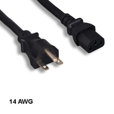 [Lot10] 10Ft Black Heavy Duty Power Cord NEMA 6-15P to IEC-60320 C13 14AWG 15A/2 picture