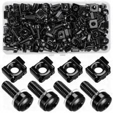 40 Pcs/20 Set Rack Mount Screws and Cage Nuts for Server Rack Cabinet, Black Car picture