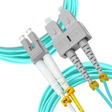 LC to SC Multimode Duplex OM3 50/125 Fiber Optic Patch Cable 2M 6 pack picture