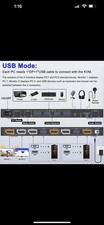 Kceve Voice Controlled Displayport KVM Switch 2 Monitors 2 Computers picture