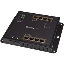 StarTech Industrial 8 Port Gigabit PoE+ Switch w/2 SFP MSA Slots 30W Layer/L2 picture