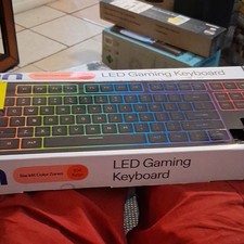 ONN LED Gaming Keyboard Backlit Color Zones Multicolor 104 Keys QWERTY picture