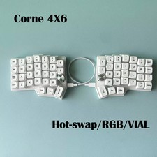 Corne 4x6 Split Mechanical Keyboard Wired Hot Swap RGB Rotary Knobs Ergonomic picture