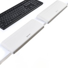 2 PCS White LShaped Desk Edge Cushion PU Leather Memory Foam 11.8x3.9 Inch picture