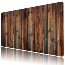 Rustic Vintage Wood Grain Brown Desk Pad for Keyboard Desk Mat 31.5x15.7 inch picture
