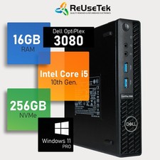 Dell OptiPlex 3080 Micro Intel i5-10500 2.30GHz 16GB RAM 256GB NVMe Win 11 Pro picture