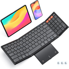 Bluetooth Foldable Keyboard with Touchpad and Number Pad, Black picture