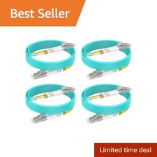 RamboCables LC LC OM3 Fiber Patch Cable 32ft 4 Pack Duplex MM LSZH 10G/40G picture