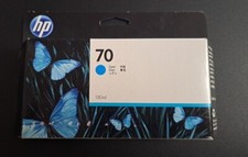 New Genuine HP 70 Cyan Ink Cartridge C9452A - Sealed - 09/2014 Exp. # X170 picture
