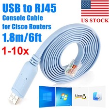 USB to RS232 Serial RJ45 CAT5 Console Adapter Cable for Cisco Routers FTDI Lot picture