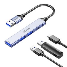 Biaze USB 3.0 4-Port Hub with Dedicated 5V/2A Type-C Power Adapter | silver picture