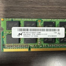 Micron 4GB DDR3L SO-DIMM PC3L-12800S 204-Pin Non-ECC RAM MT16KTF51264HZ-1G6M1 picture